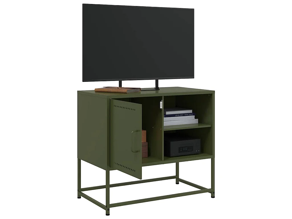 Tv-meubel 68x39x60,5 cm staal olijfgroen