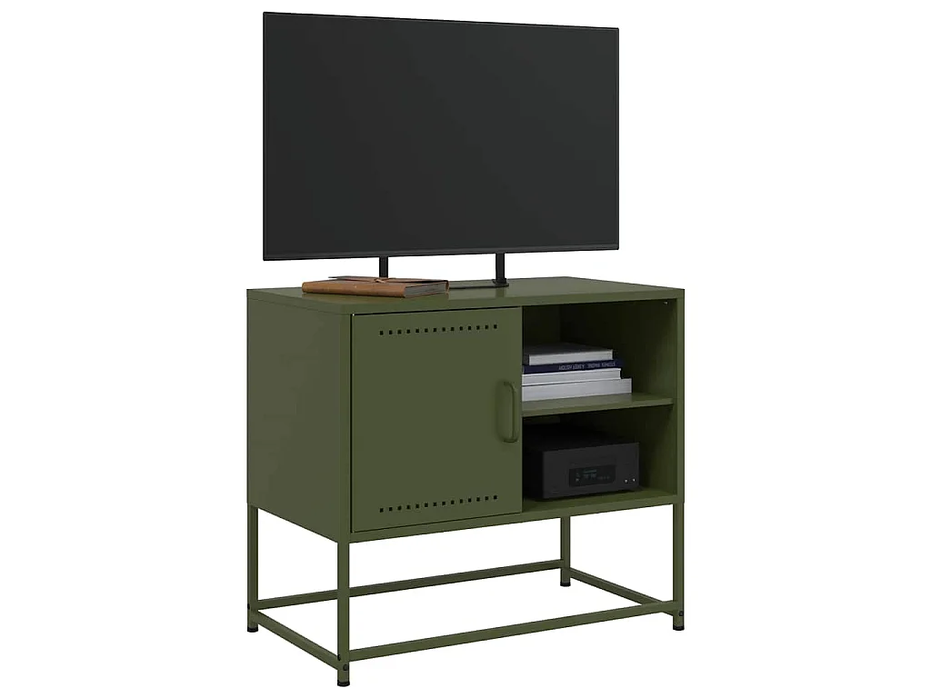 Tv-meubel 68x39x60,5 cm staal olijfgroen