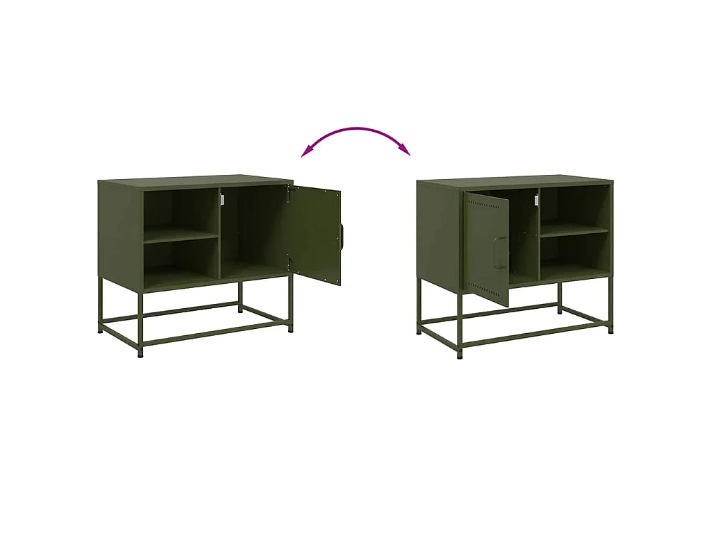 Tv-meubel 68x39x60,5 cm staal olijfgroen