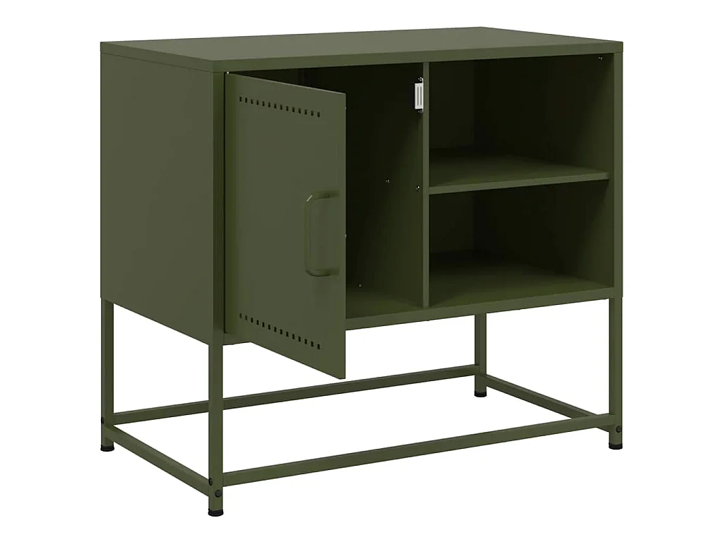 Tv-meubel 68x39x60,5 cm staal olijfgroen