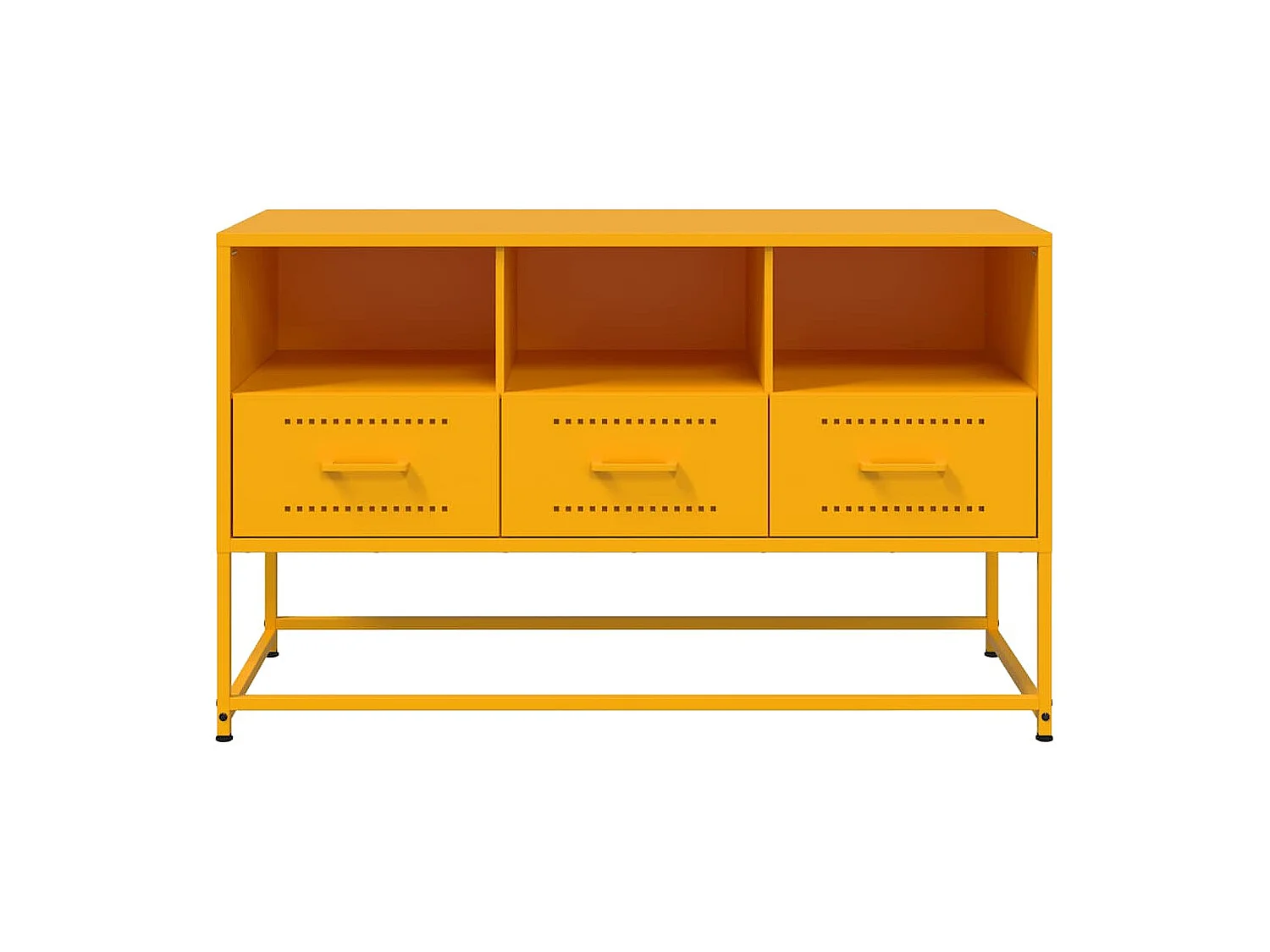 Tv-meubel 100,5x39x60,5 cm staal mosterdgeel