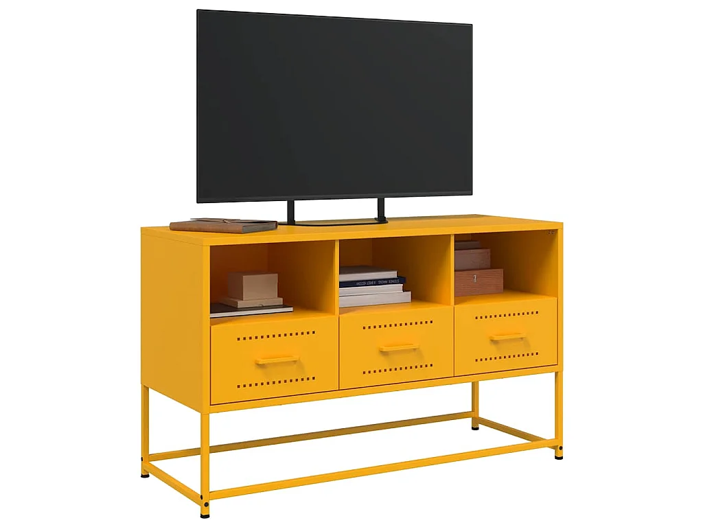 Mobile TV Giallo Senape 100,5x39x60,5 cm in Acciaio