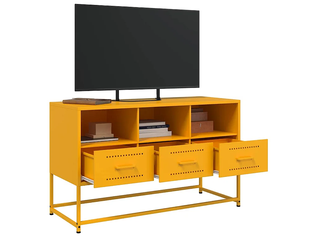 Mobile TV Giallo Senape 100,5x39x60,5 cm in Acciaio