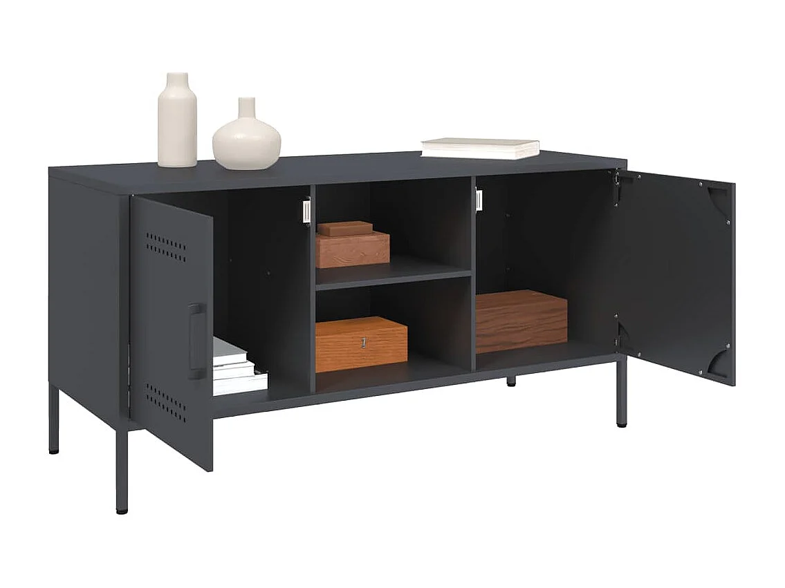 TV-Schrank Anthrazit 100,5x39x50,5 cm Stahl