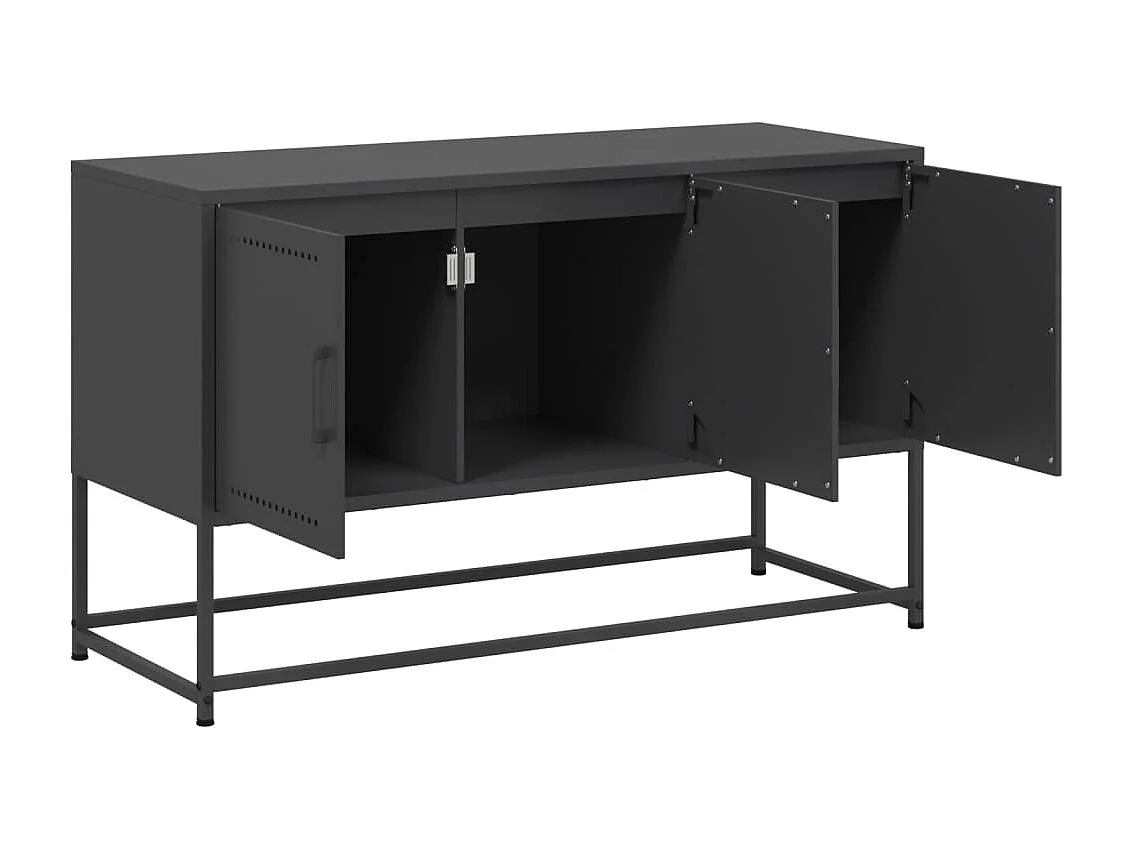 Mueble para TV de acero negro 100,5x39x60,5 cm