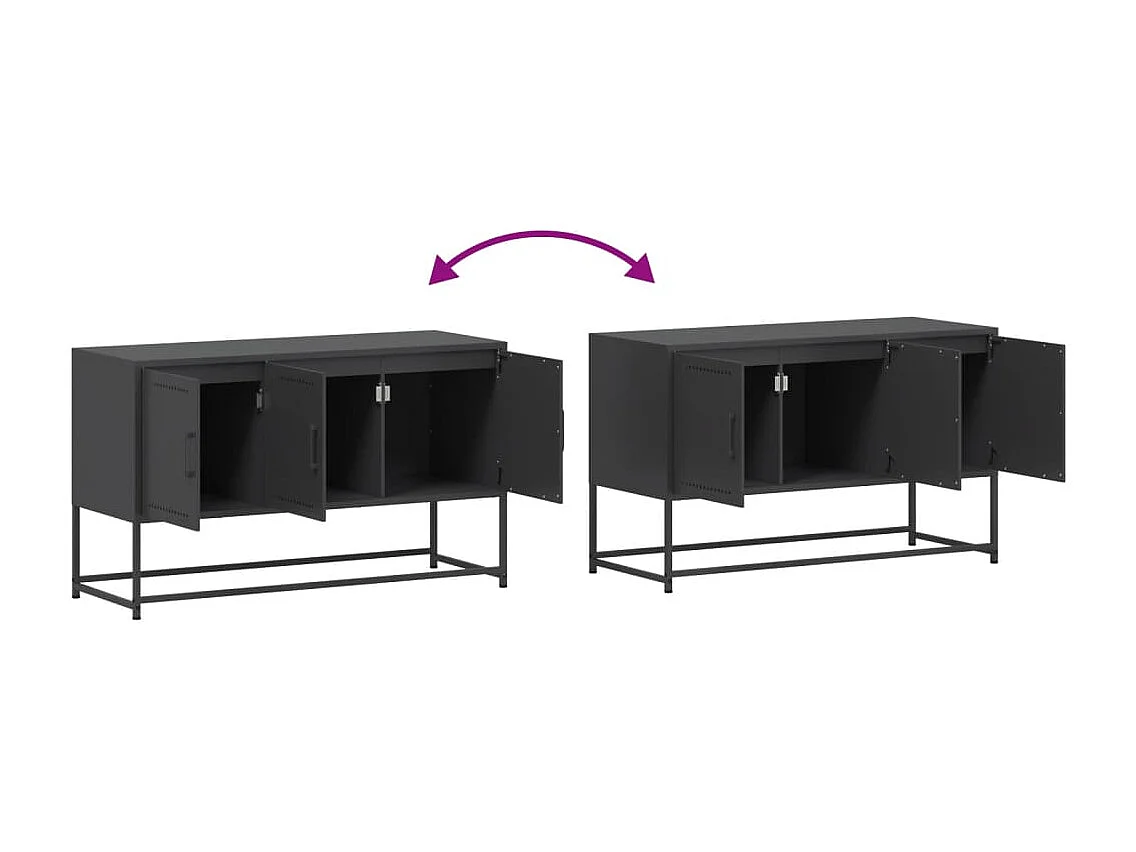 Mueble para TV de acero negro 100,5x39x60,5 cm