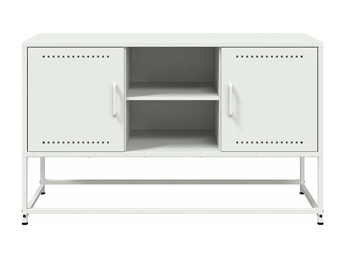 Meuble TV blanc 100,5x39x60,5 cm acier