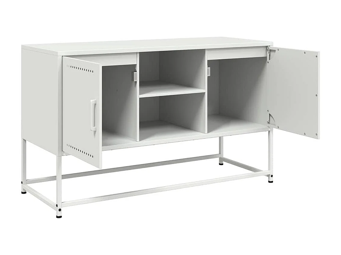 Meuble TV blanc 100,5x39x60,5 cm acier