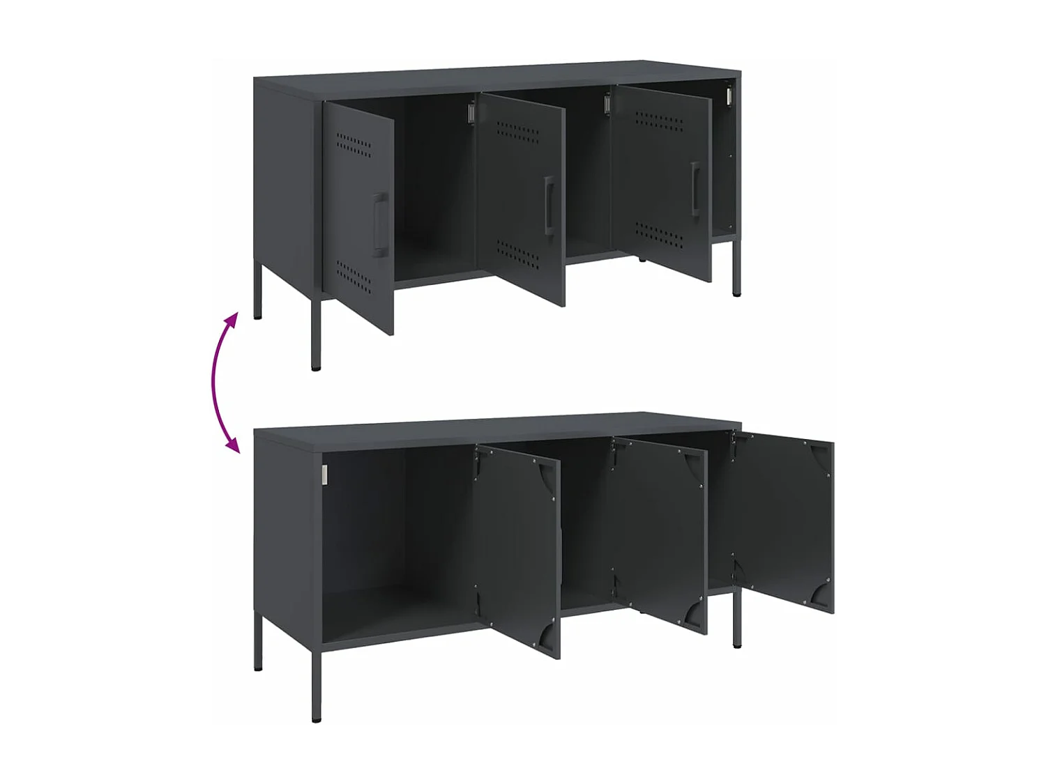 Mobile TV Antracite 100,5x39x50,5 cm in Acciaio