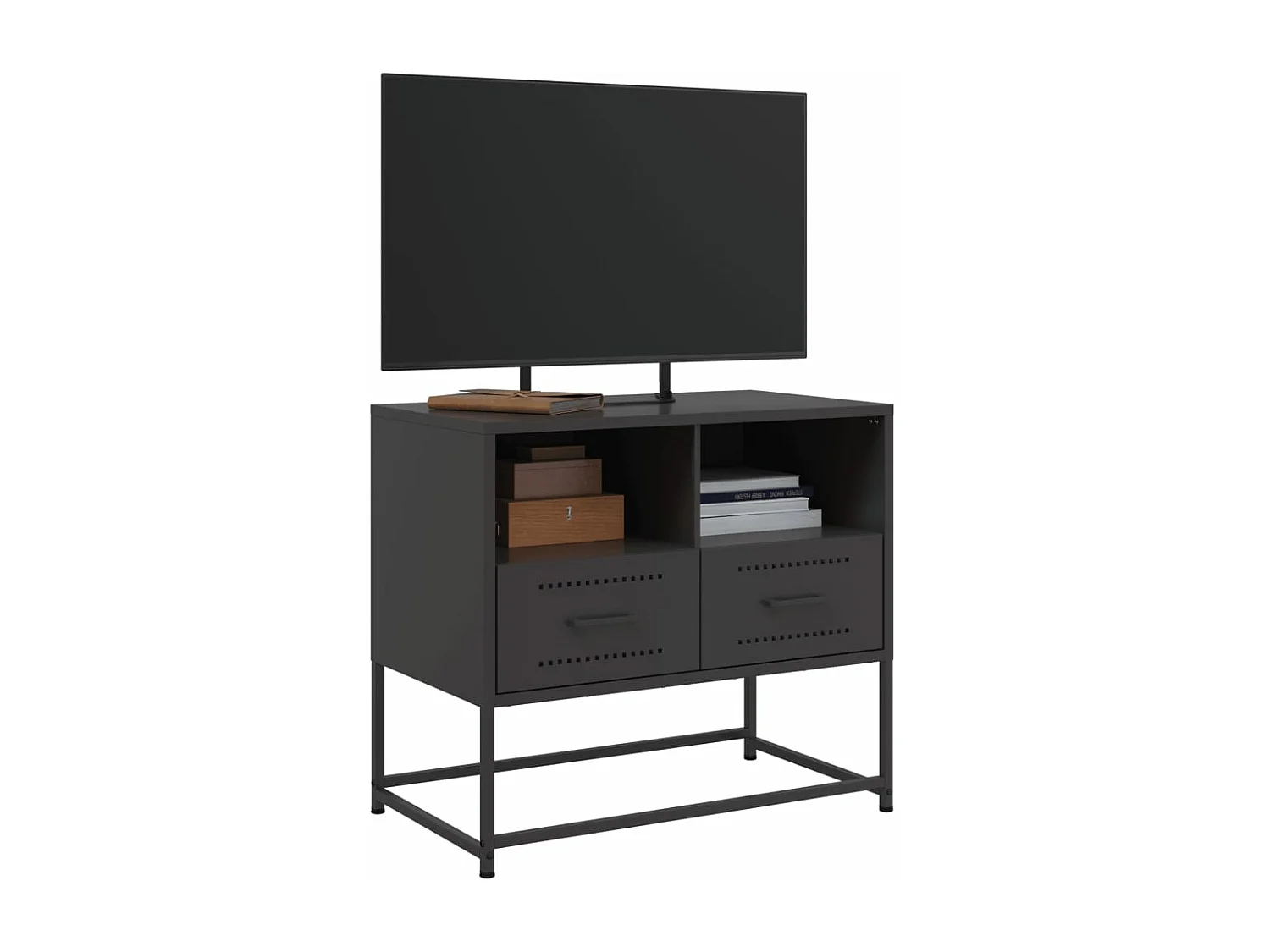 Meuble TV noir 68x39x60,5 cm acier