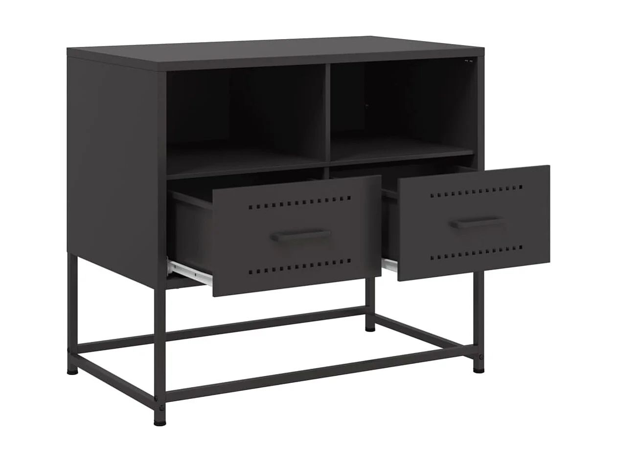 Meuble TV noir 68x39x60,5 cm acier