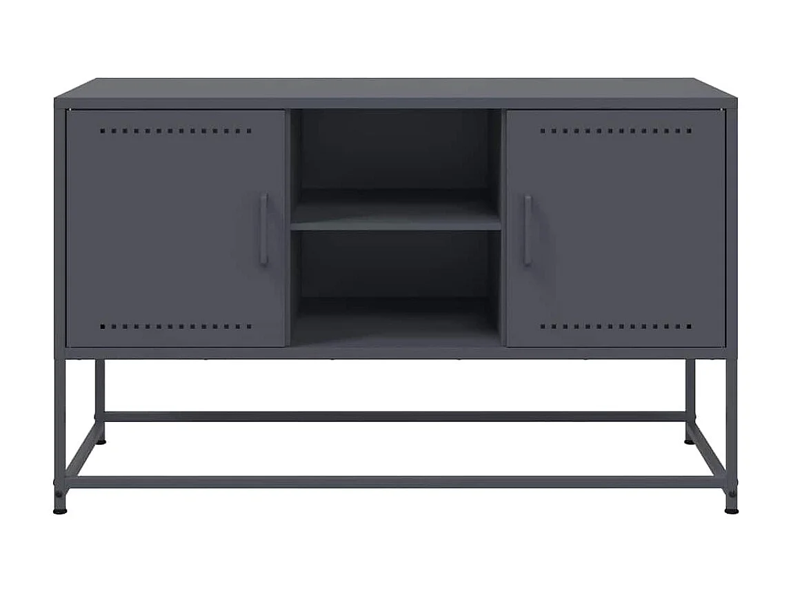 Tv-meubel 100,5x39x60,5 cm staal antracietkleurig