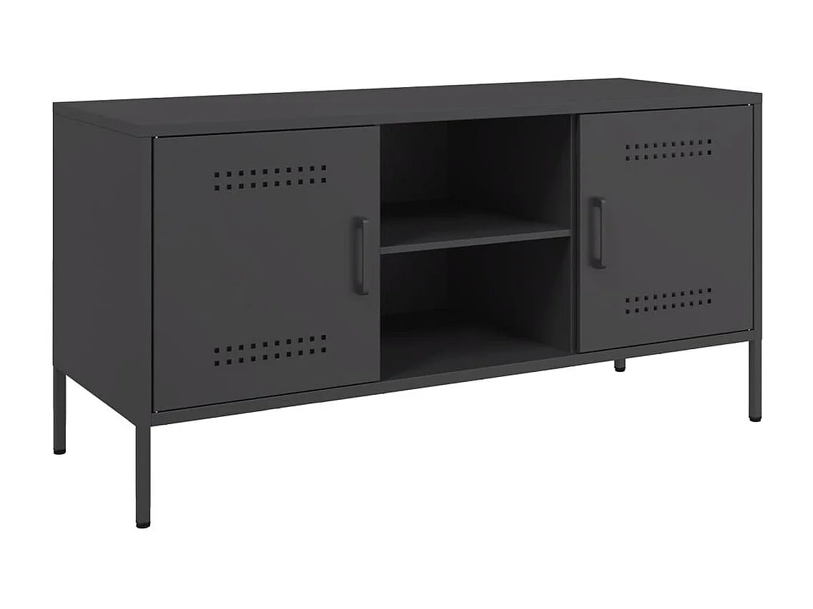 Mobile TV Nero 100,5x39x50,5 cm in Acciaio