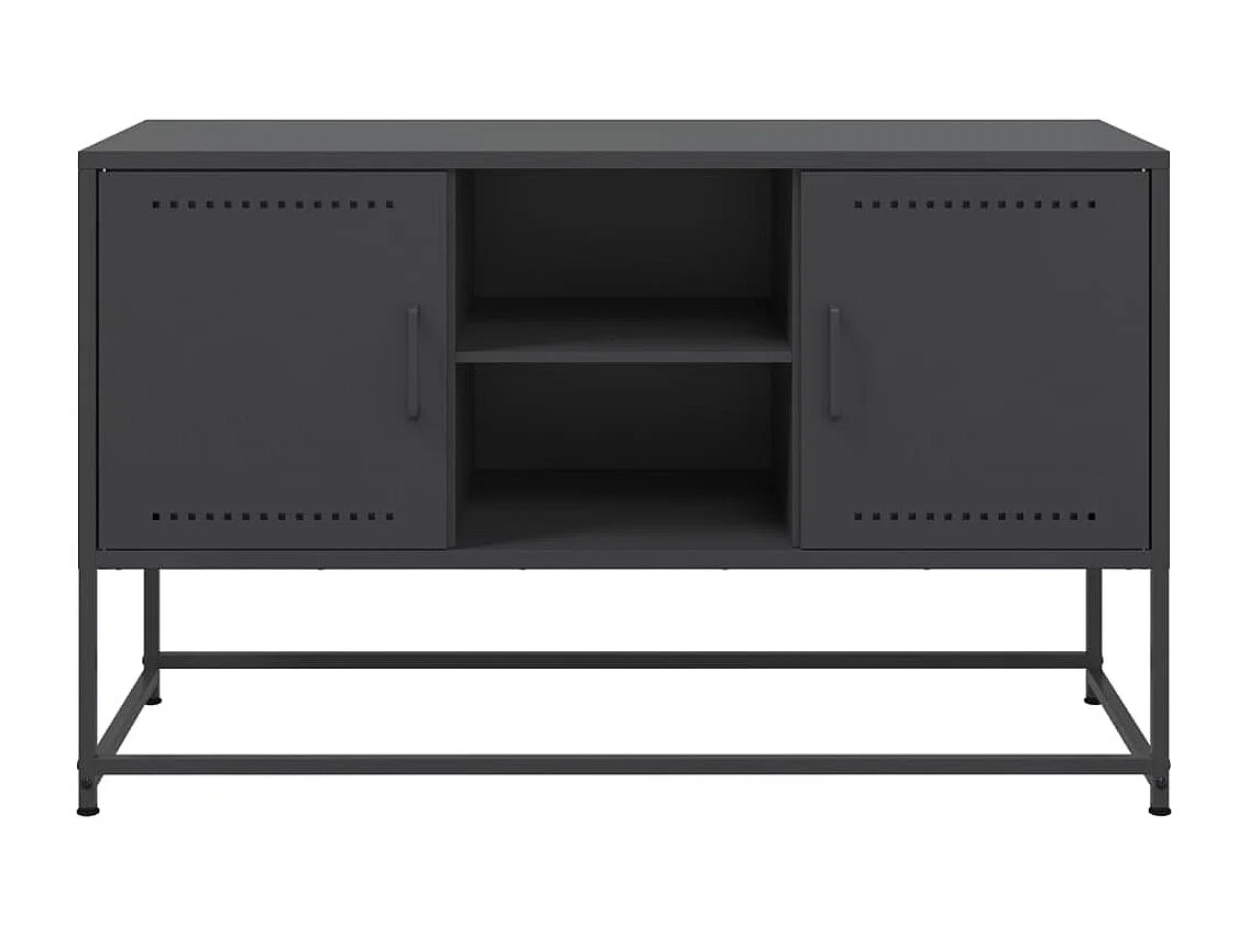 Meuble TV noir 100,5x39x60,5 cm acier