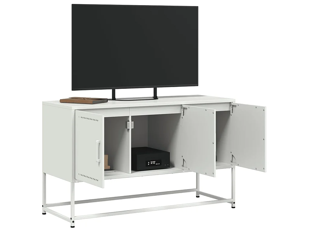TV-Schrank Weiß 100,5x39x60,5 cm Stahl