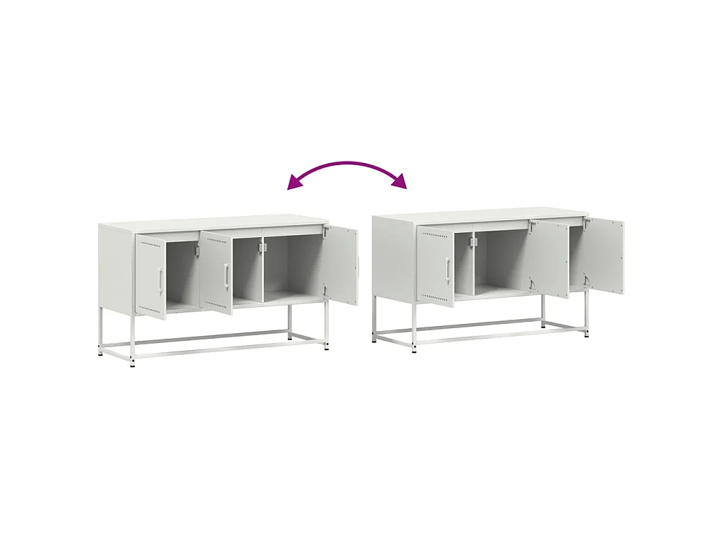 TV-Schrank Weiß 100,5x39x60,5 cm Stahl