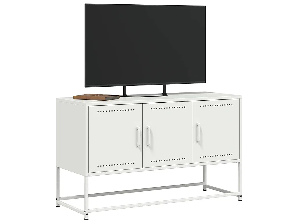 Tv-meubel 100,5x39x60,5 cm staal wit