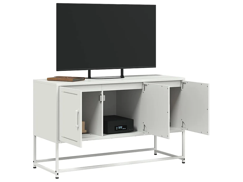 Tv-meubel 100,5x39x60,5 cm staal wit