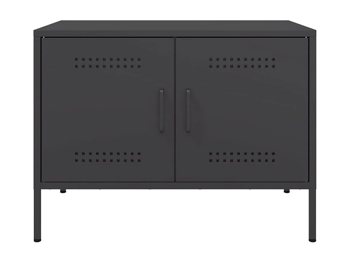Mobili TV 2pz Neri 68x39x50,5 cm in Acciaio