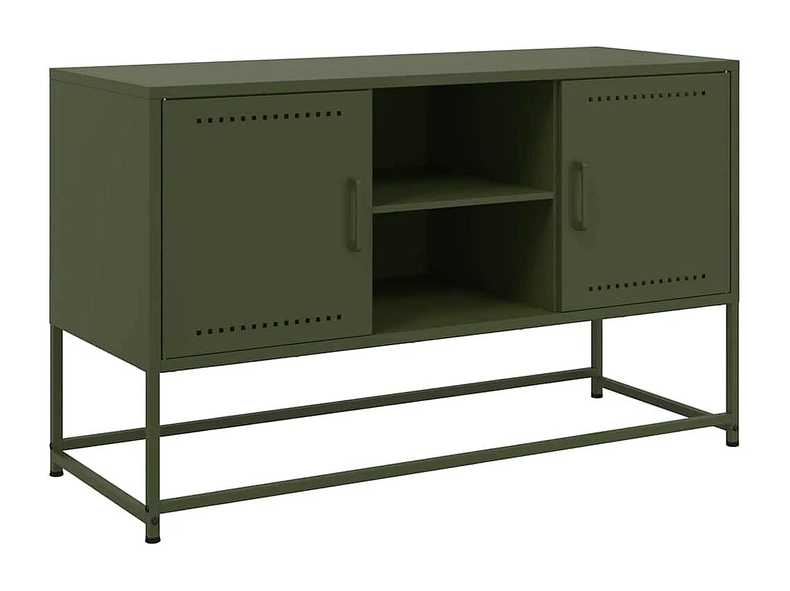 Móvel de TV 100,5x39x60,5 aço verde azeitona