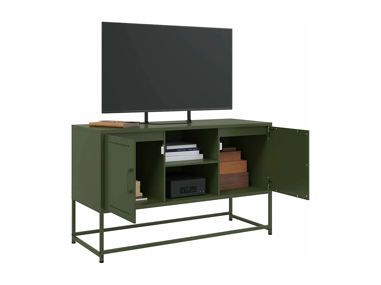 Móvel de TV 100,5x39x60,5 aço verde azeitona