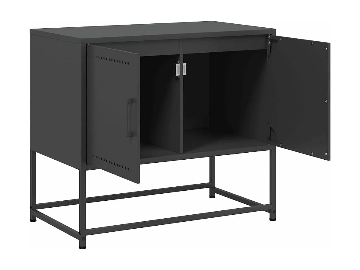 Meuble TV noir 68,5x39x60,5 cm acier