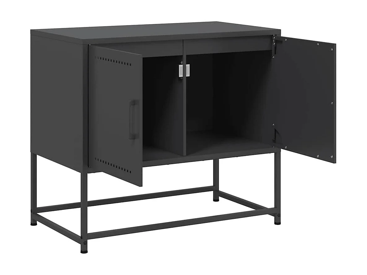 Meuble TV noir 68,5x39x60,5 cm acier