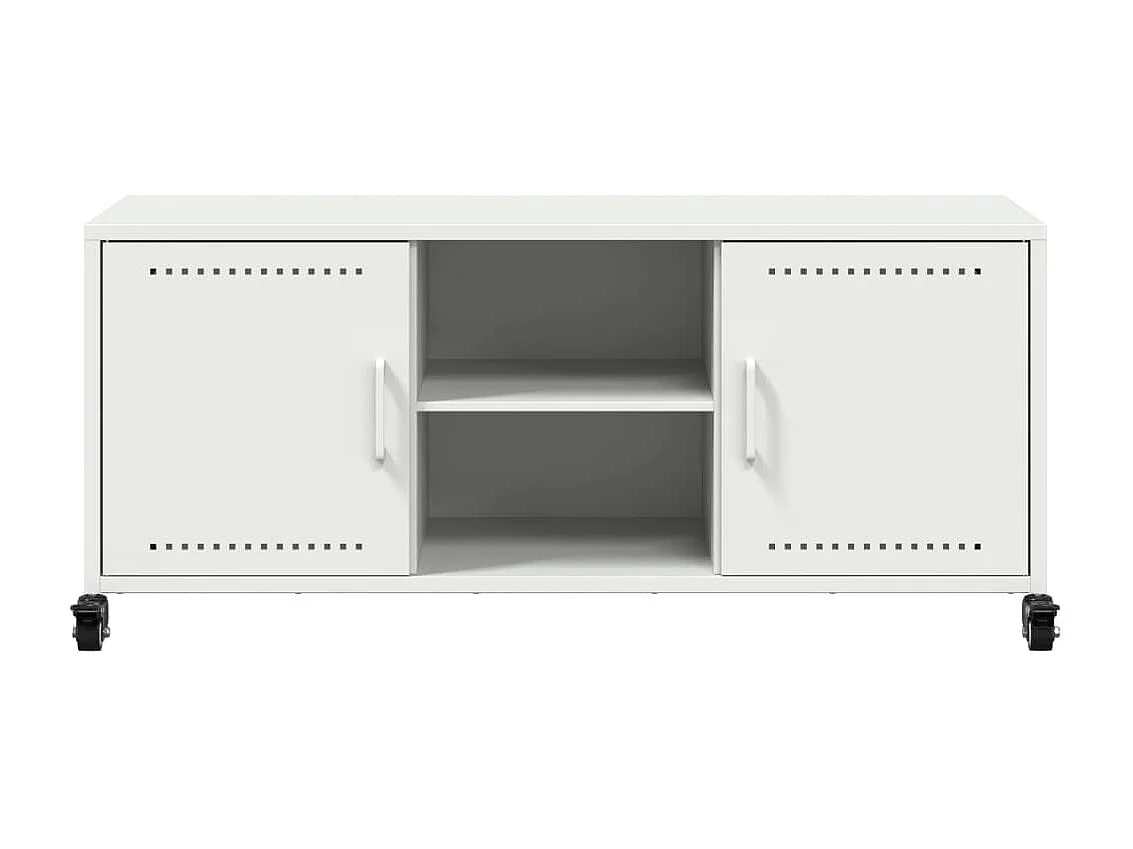 Meuble TV blanc 100,5x39x43,5 cm acier