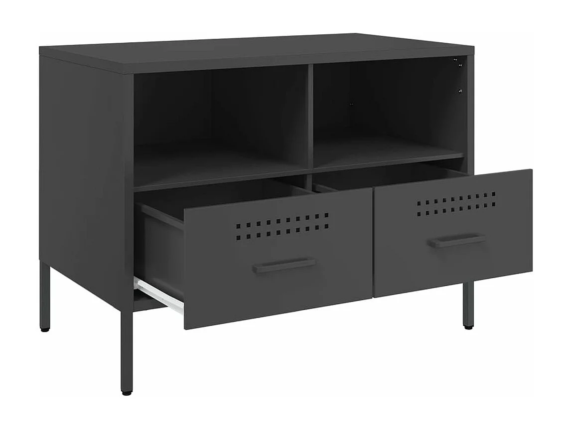 Meubles TV 2 pcs noir 68x39x50,5 cm acier