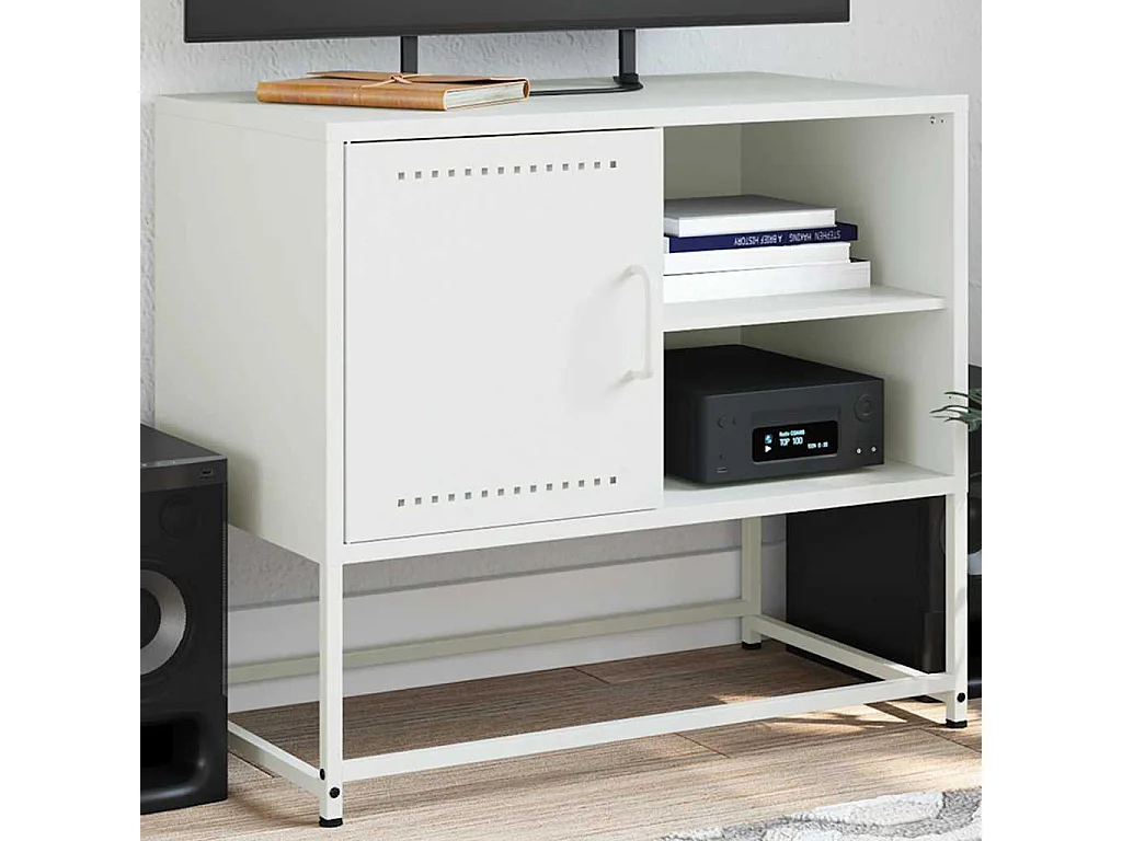 TV-Schrank Weiß 68x39x60,5 cm Stahl