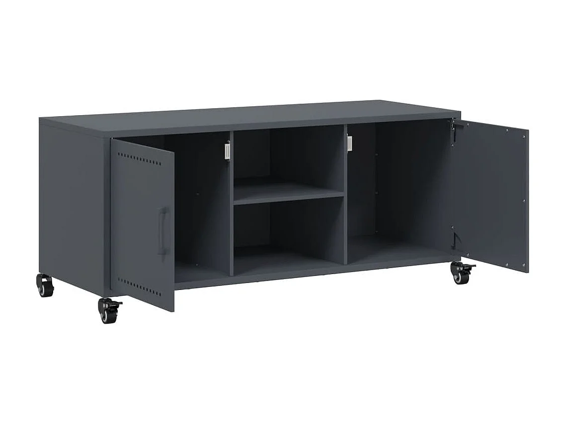 Tv-meubel 100,5x39x43,5 cm staal antracietkleurig