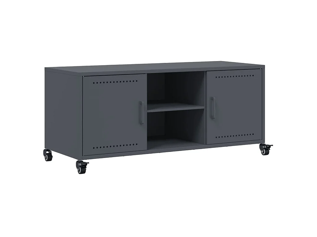 Meuble TV anthracite 100,5x39x43,5 cm acier