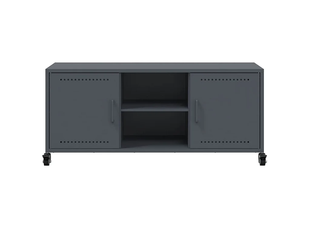 Meuble TV anthracite 100,5x39x43,5 cm acier