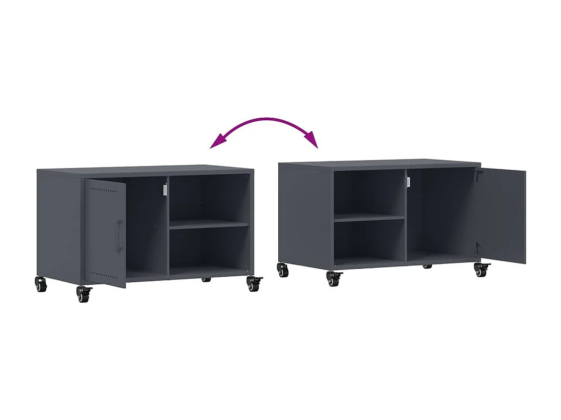 TV-Schrank Anthrazit 68x39x43,5 cm Stahl