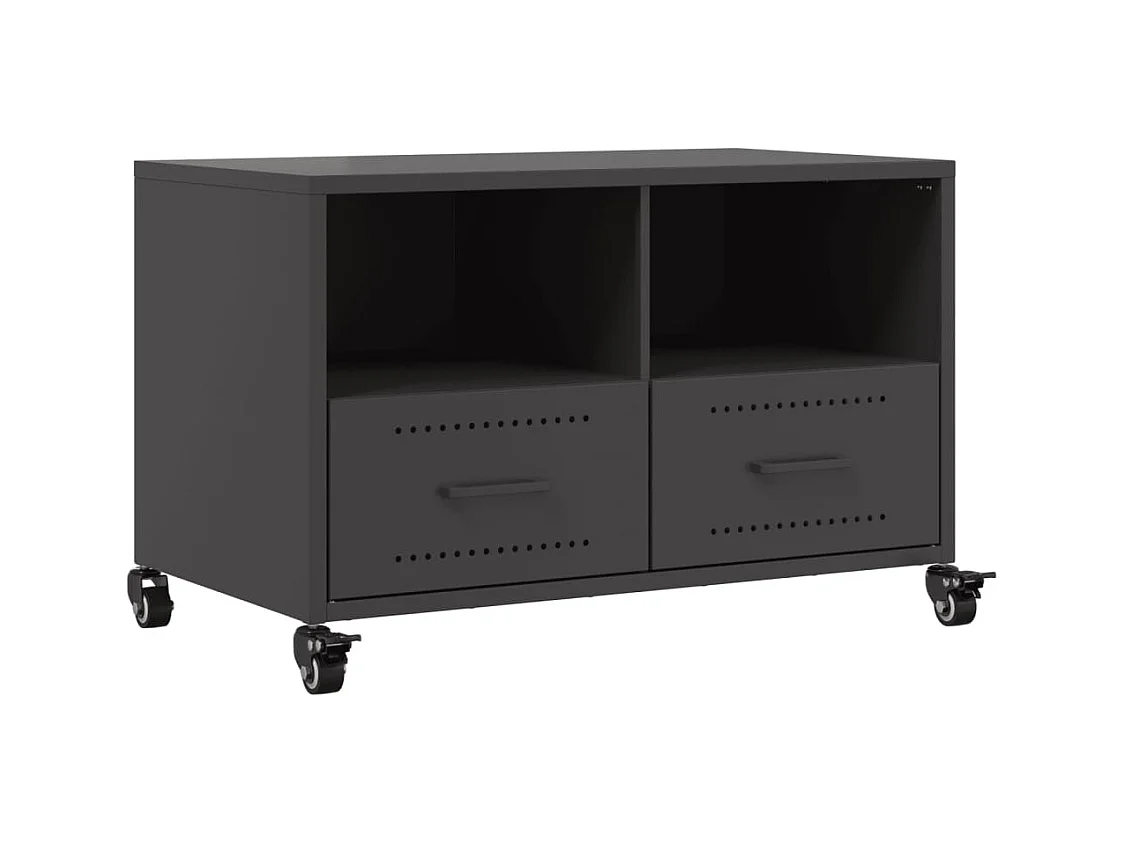 Meuble TV noir 68x39x43,5 cm acier