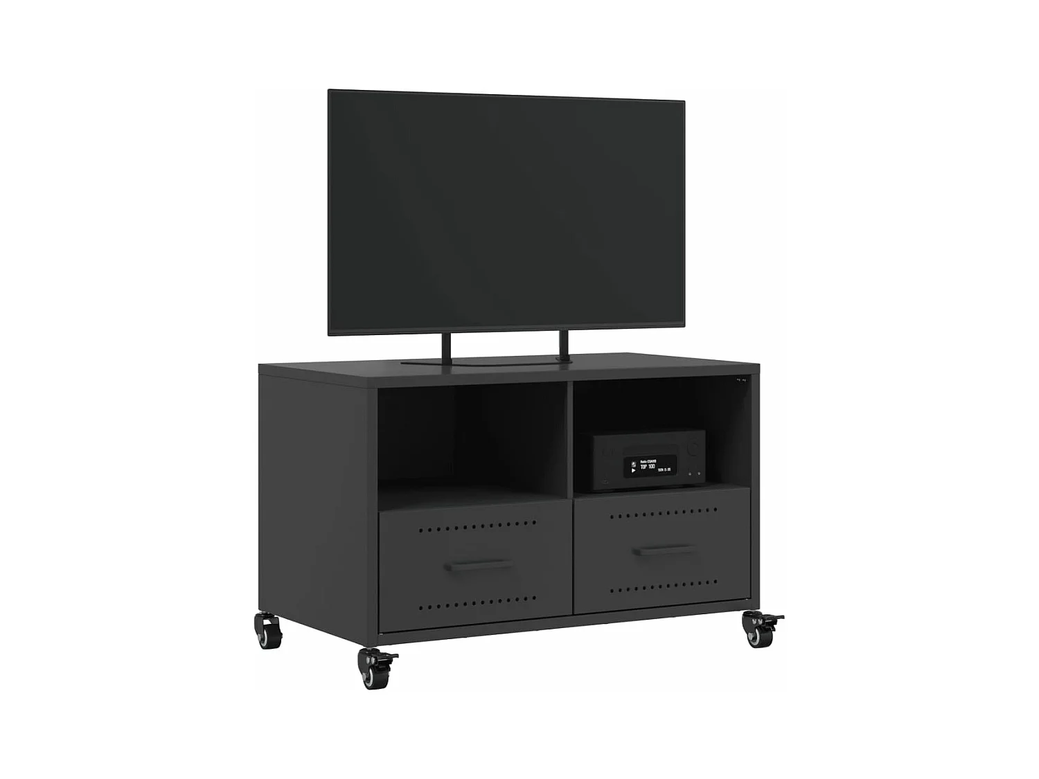 Meuble TV noir 68x39x43,5 cm acier