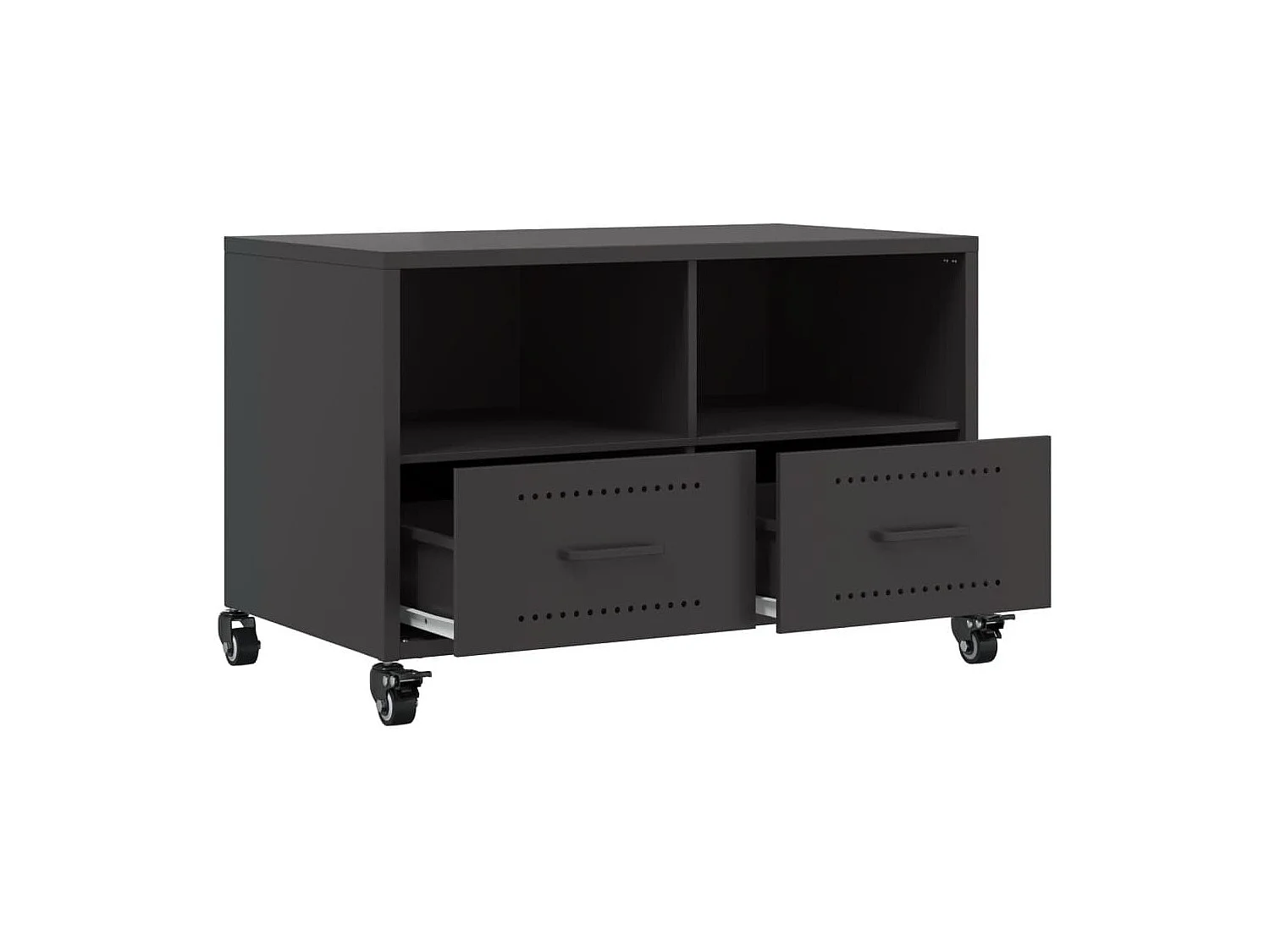 Meuble TV noir 68x39x43,5 cm acier