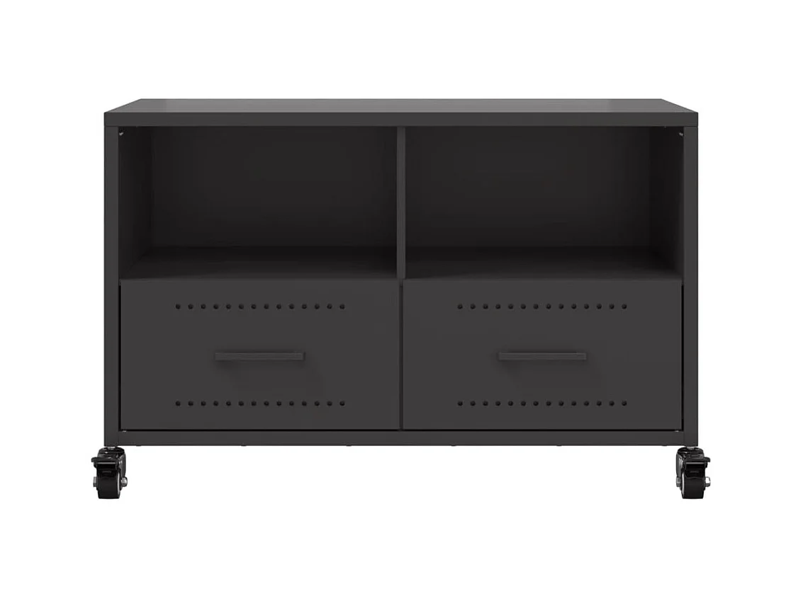 Meuble TV noir 68x39x43,5 cm acier