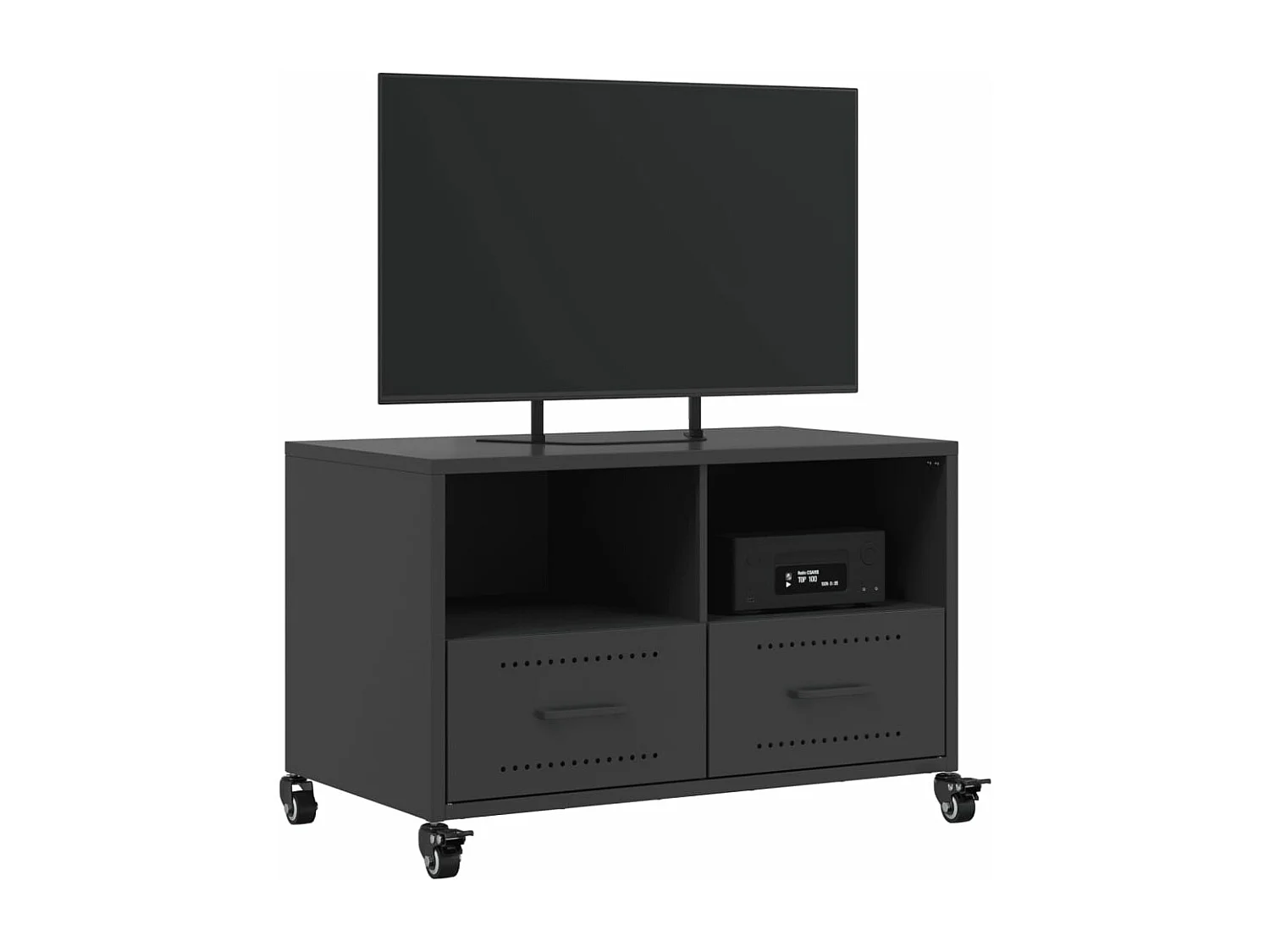 Meuble TV noir 68x39x43,5 cm acier