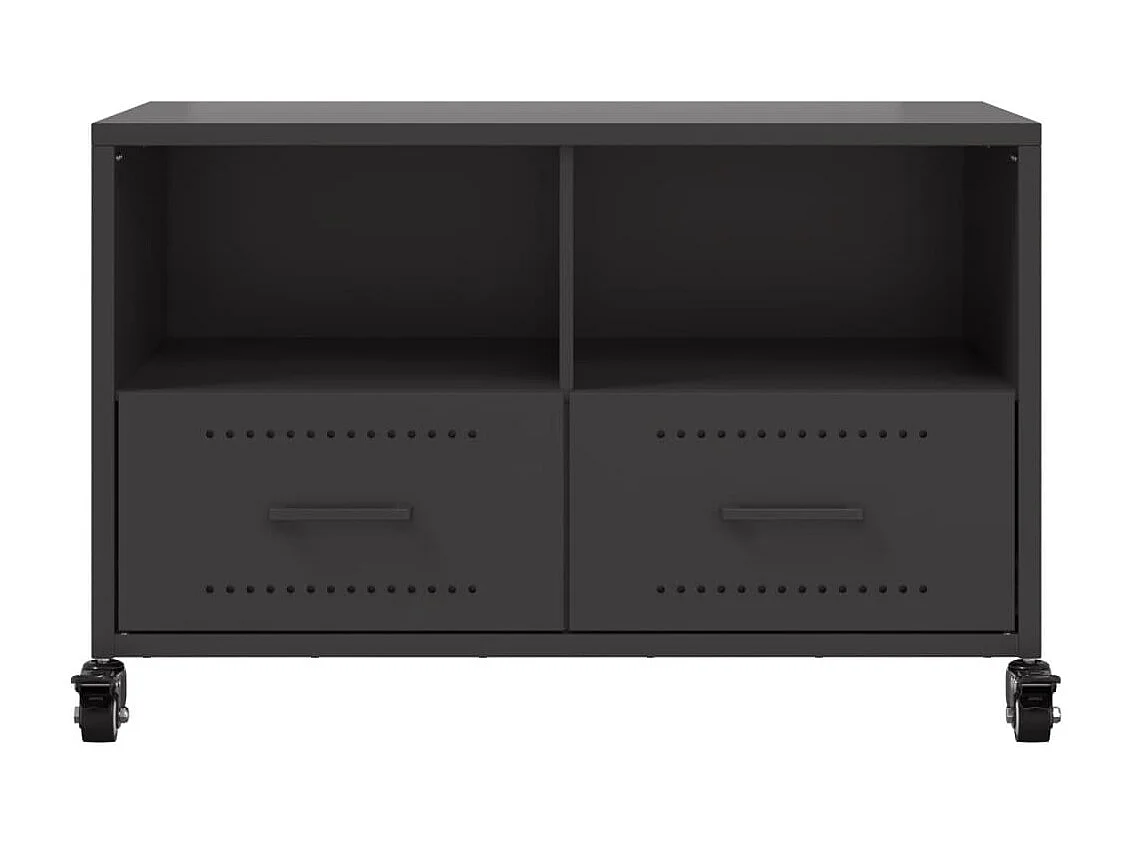 Meuble TV noir 68x39x43,5 cm acier