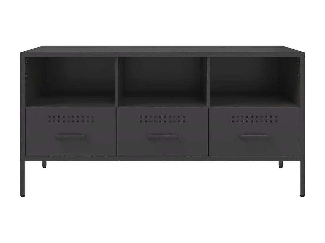 Meuble TV noir 100,5x39x50,5 cm acier