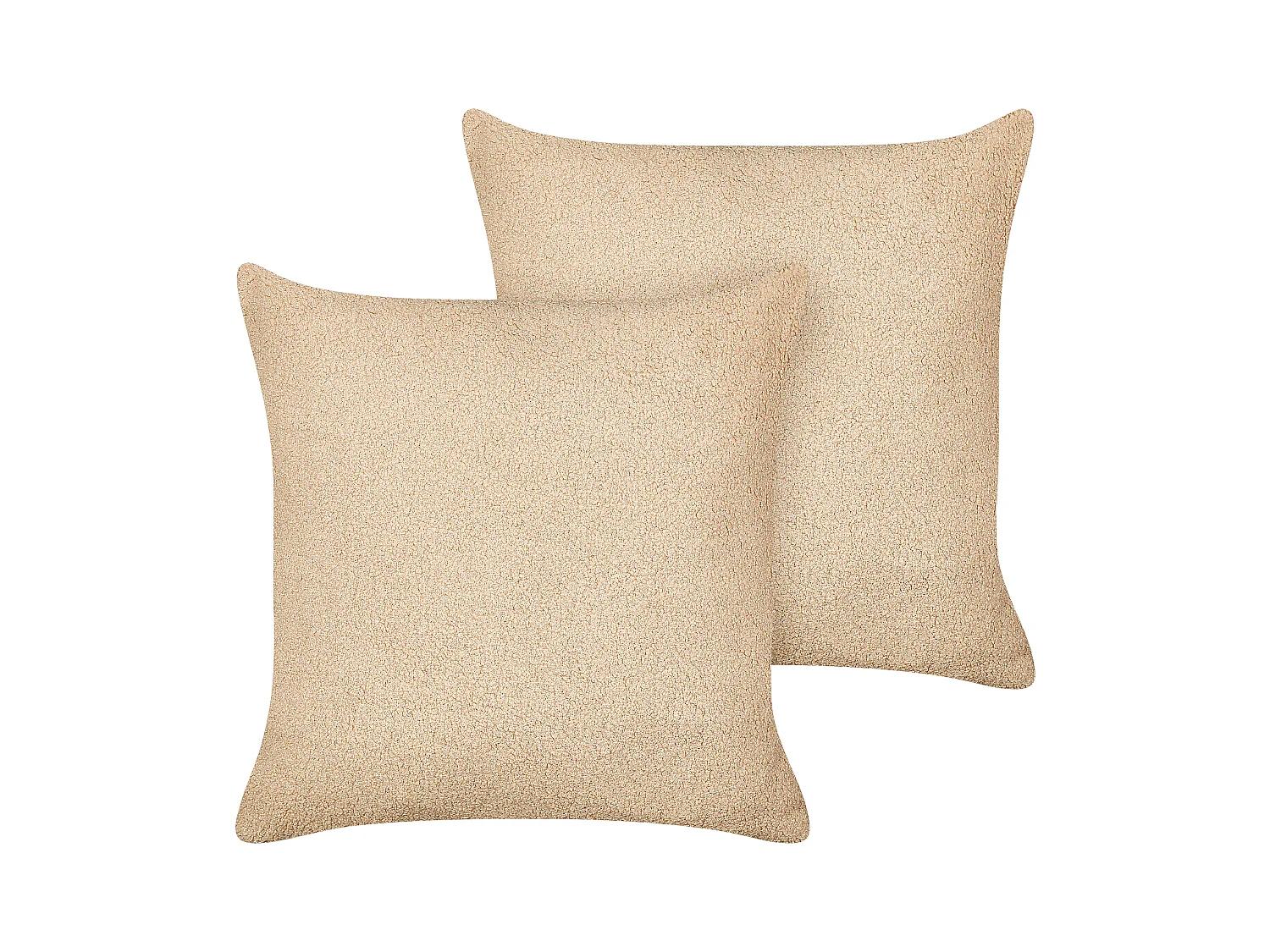 Lot de 2 coussins décoratifs LEUZEA Bouclé 45 x 45 cm Beige sable Unicolore