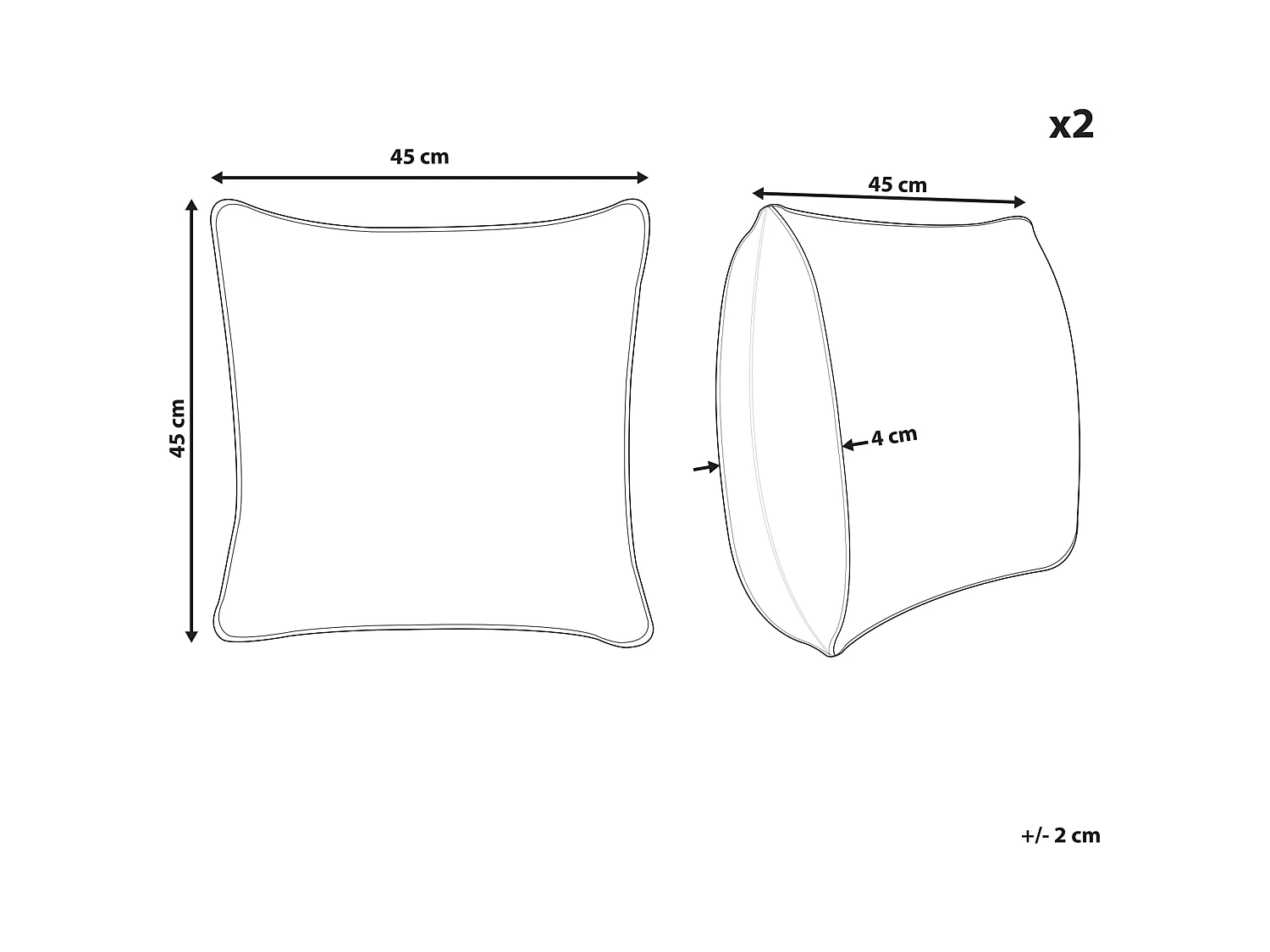 Dekokissen 2er Set mit Füllung Bouclé beige quadratisch 45x45cm einfarbig Leuzea