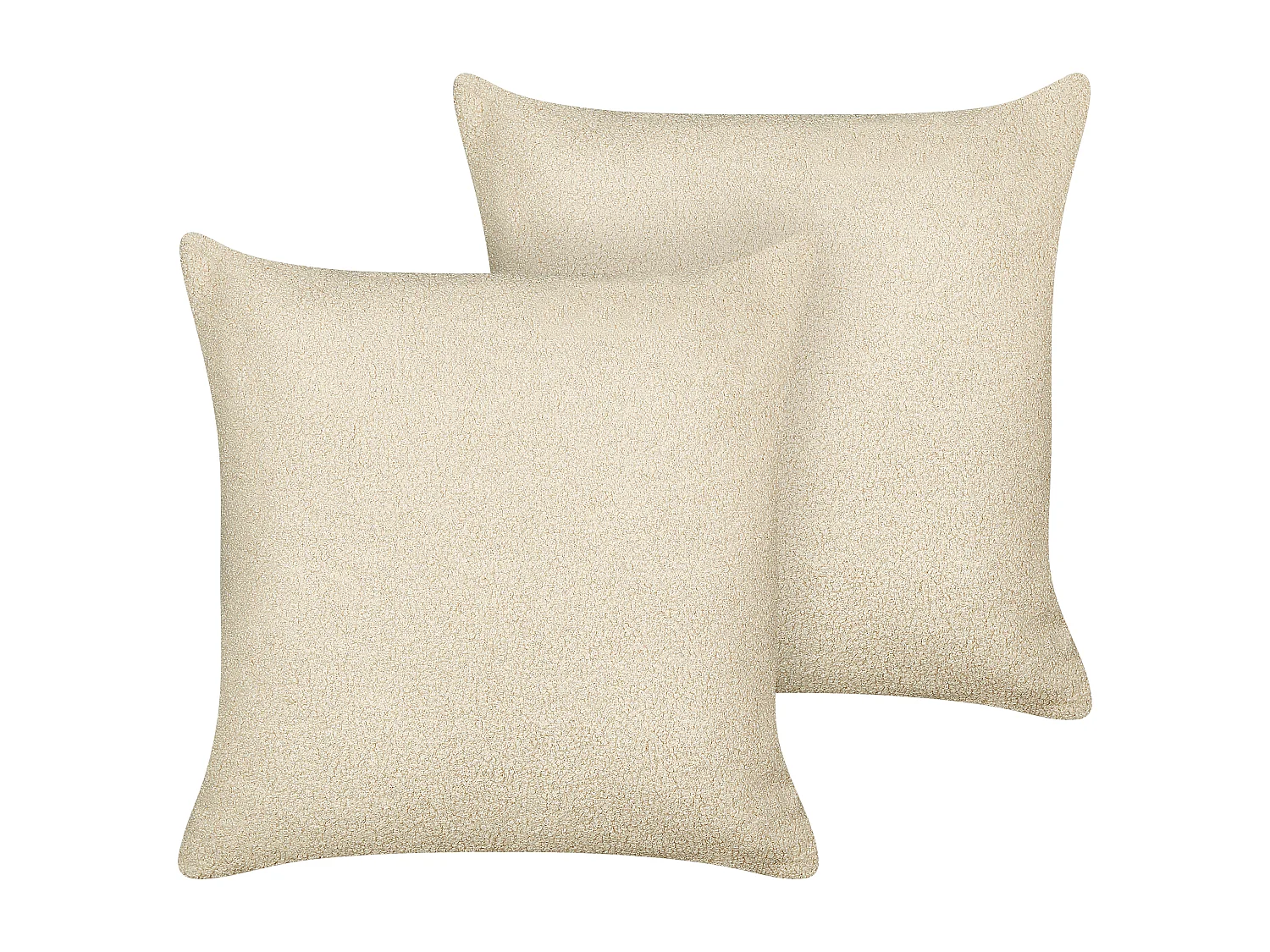 Set van 2 decoratieve kussens LEUZEA Bouclé 45 x 45 cm Beige Effen