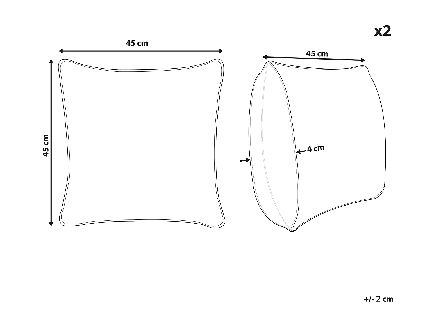 Set van 2 decoratieve kussens LEUZEA Bouclé 45 x 45 cm Beige Effen