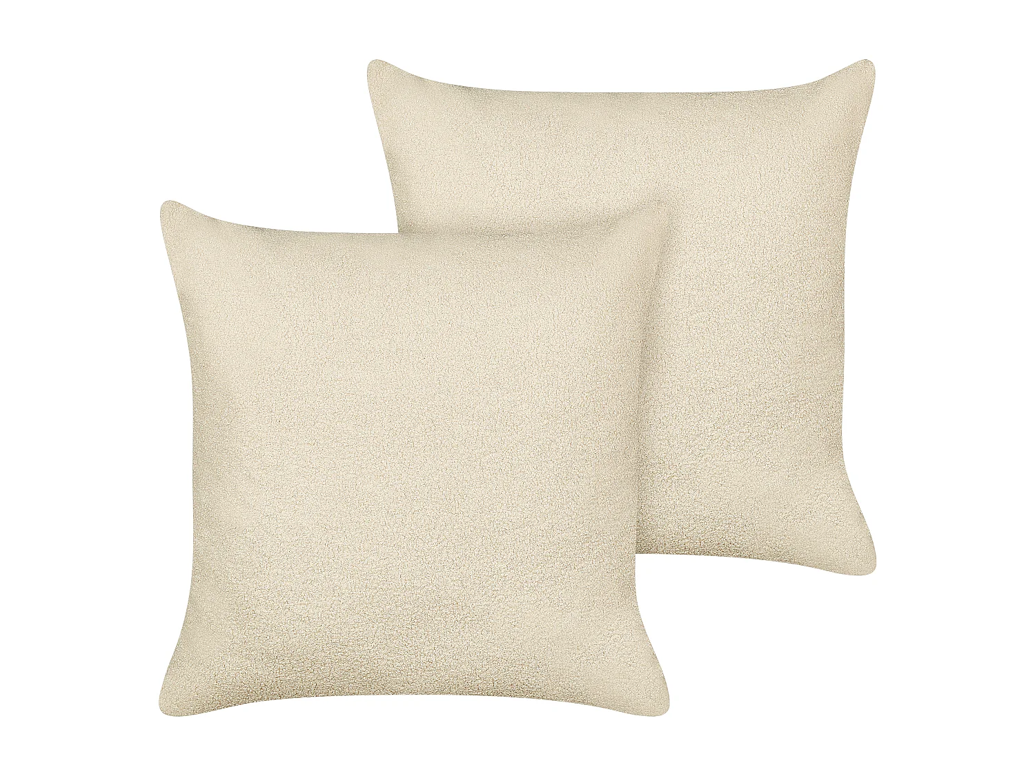 Set di 2 cuscini LEUZEA Bouclé 60 x 60 cm Beige Tinta unita