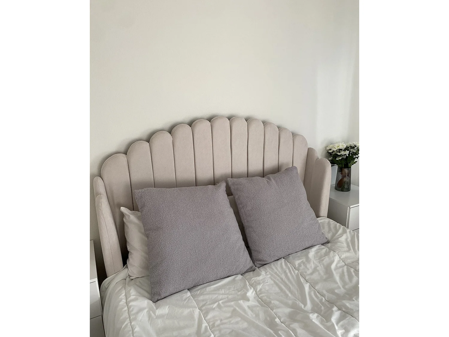 Conjunto de 2 cojines decorativos LEUZEA Bouclé 45 x 45 cm Gris Liso