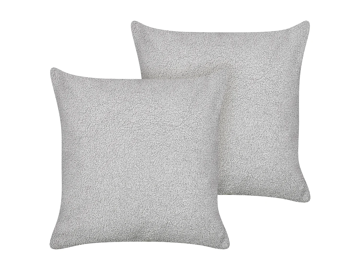 Lot de 2 coussins décoratifs LEUZEA Bouclé 45 x 45 cm Gris Unicolore