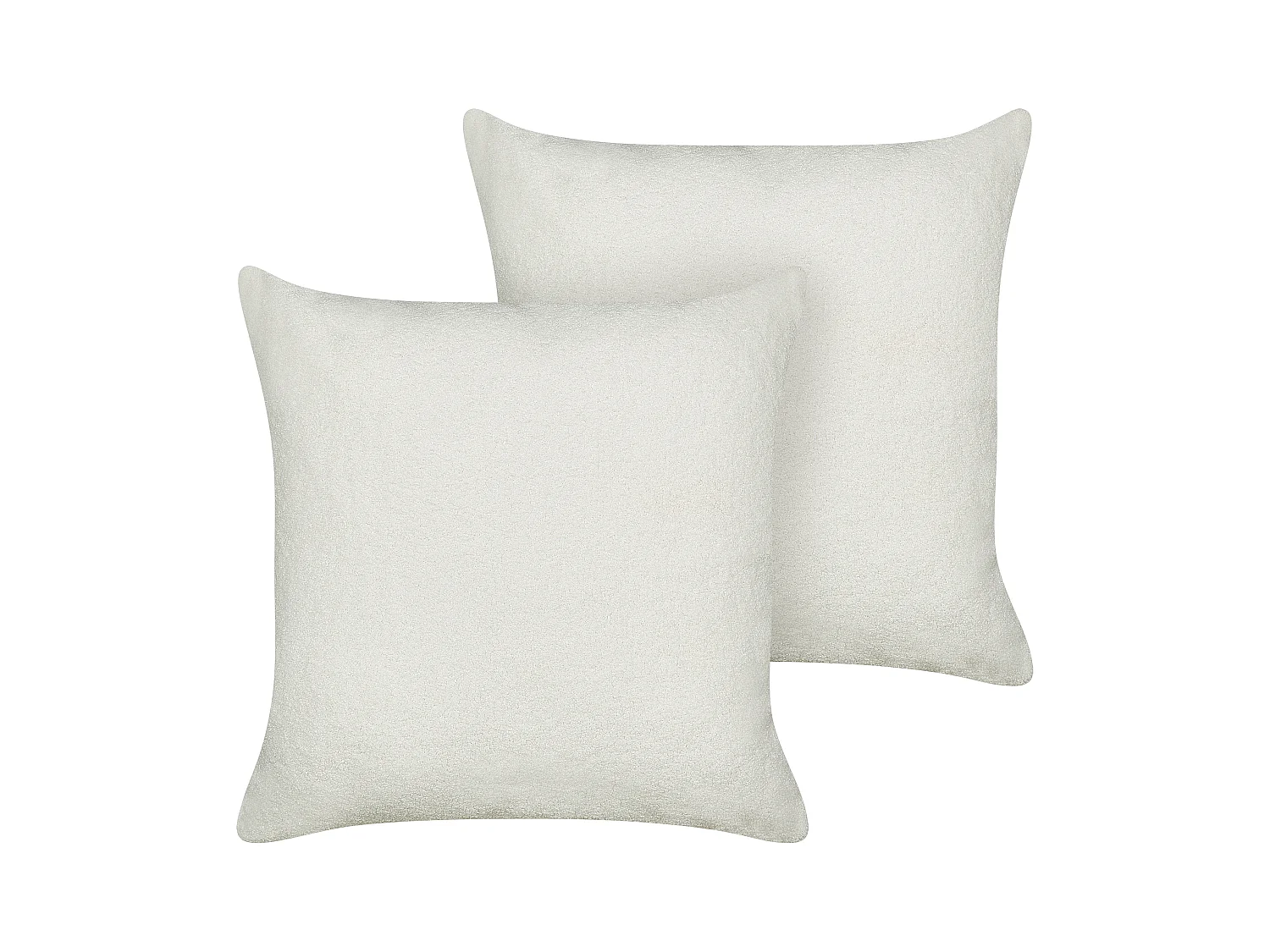 Lot de 2 coussins décoratifs LEUZEA Bouclé 60 x 60 cm Blanc cassé Unicolore