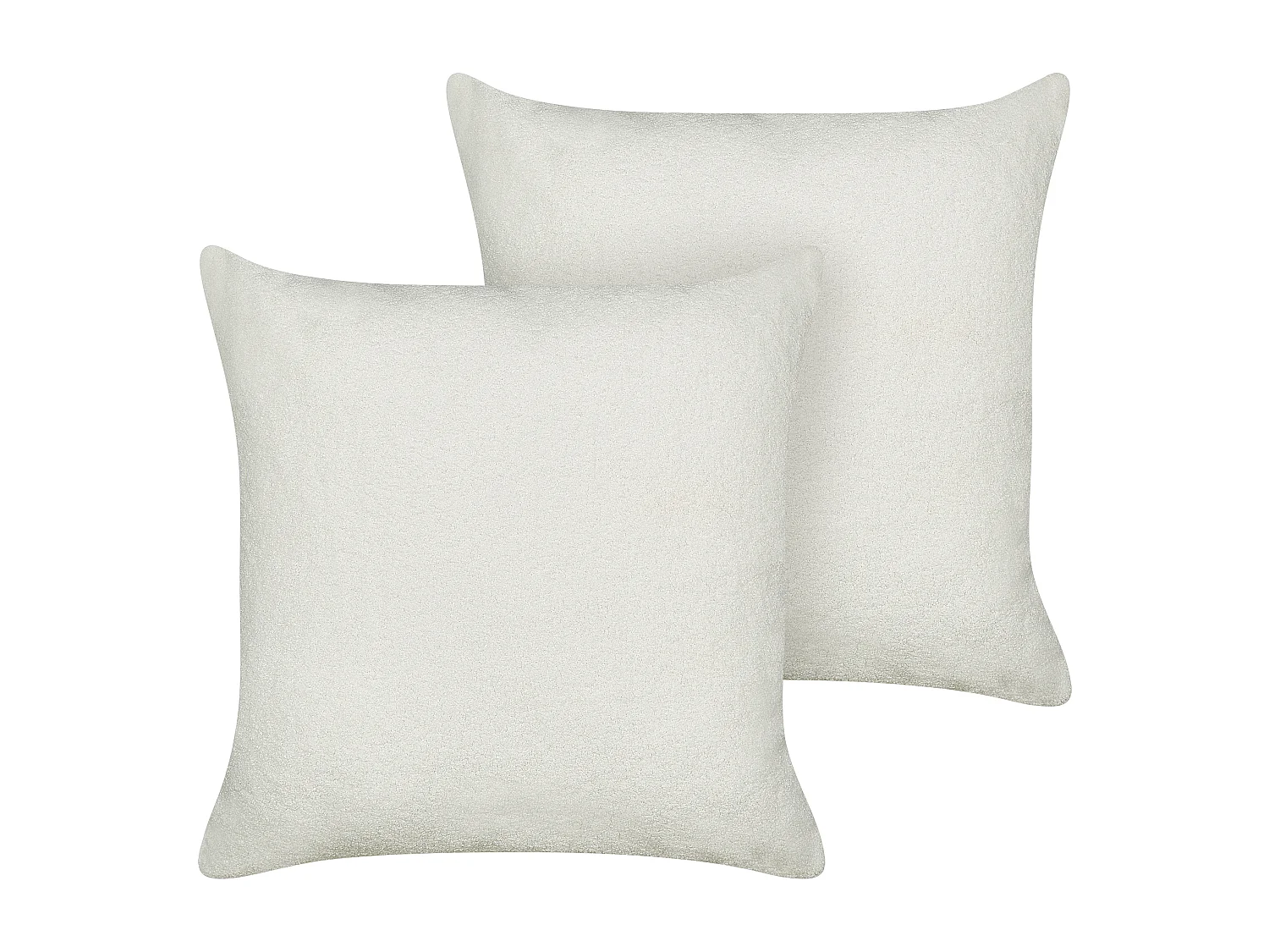 Lot de 2 coussins décoratifs LEUZEA Bouclé 60 x 60 cm Blanc cassé Unicolore